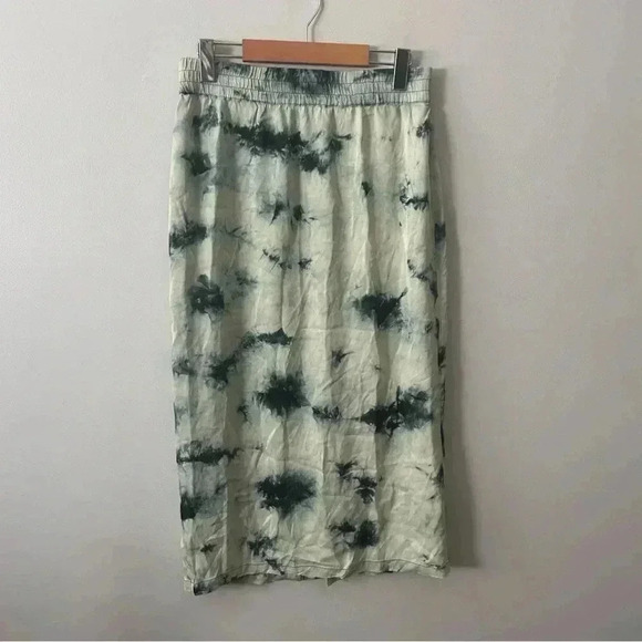 Zara Tie Dye Batik Midi Green Skirt L - Picture 2 of 6